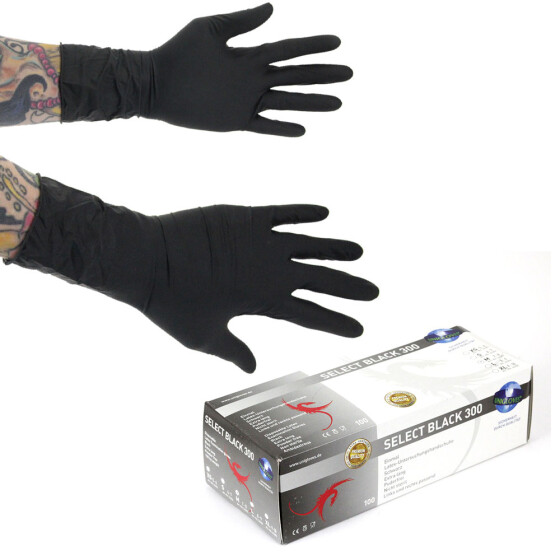 SELECT BLACK 300 - Latex - Examination gloves - Extra long - Black
