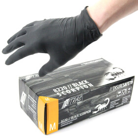 SCORPION - Latex - Examination gloves - Black S