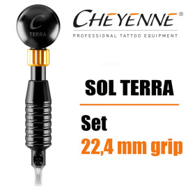 CHEYENNE - Tattoo Maschine - SOL Terra - Set mit 22,4 mm Griffst&uuml;ck - Schwarz