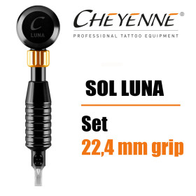 CHEYENNE - Tattoo Maschine - SOL Luna - Set mit 22,4 mm Griffst&uuml;ck - Schwarz