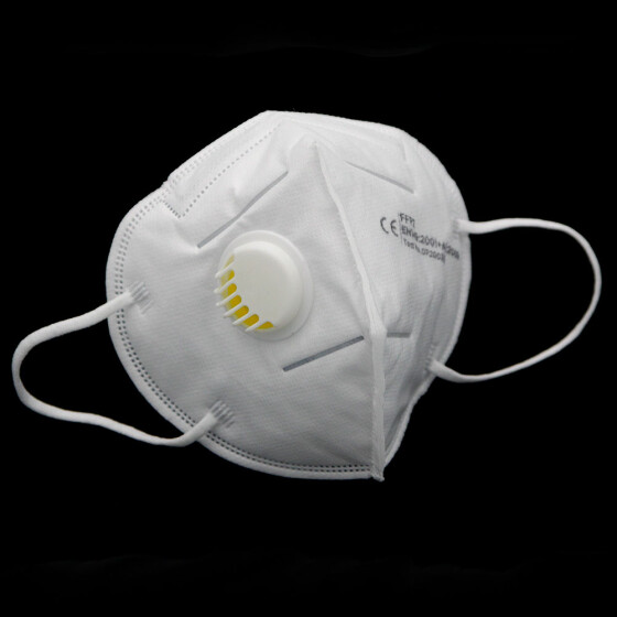 Respiratory protection - FFP2 folding mask with valve - White