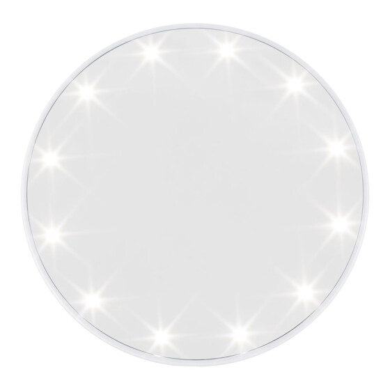 RIKI SKINNY - SUPER FINE 5x - LED Makeup Spiegel mit Tragehalterung - Selfie Funktion Weiß