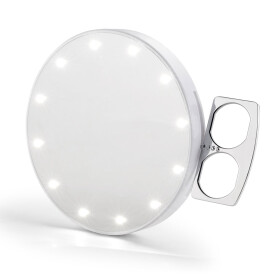 RIKI SKINNY - SUPER FINE 5x - LED Makeup mirror with carrying bracket - selfie function white