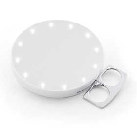 RIKI SKINNY - SUPER FINE 5x - LED Makeup mirror with carrying bracket - selfie function white
