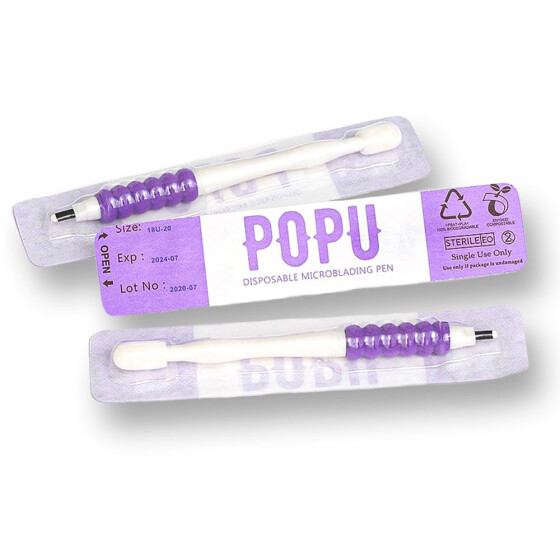 POPU - Microblading Pen with needle - Foam - 0,18 mm - Flat