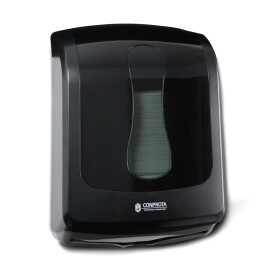 CONPROTA - BUNDLE - Falthandtuchspender schwarz mit 15 Pack Falthandtücher weiß