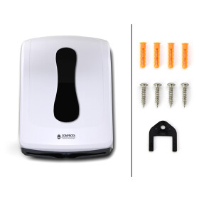 CONPROTA - BUNDLE - Folded Towels Dispenser white with 15 pack folded towels white