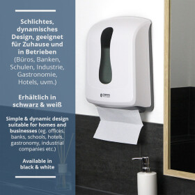 CONPROTA - BUNDLE - Folded Towels Dispenser white with 15 pack folded towels white