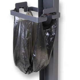CONPROTA - Multifunctional station with towel dispenser black, disinfectant wipes can holder, trash bag holder