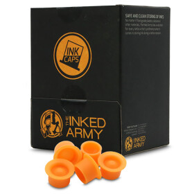 THE INKED ARMY - Silicone Ink Caps - Farbkappen - Steril - Orange - 150 St&uuml;ck