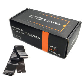 EZ - PMU Pen &amp; Clipcord Sleeve - Black - 5 cm x 100 cm - 100 Pieces