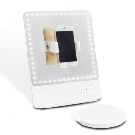 RIKI SKINNY - LED Makeup Spiegel mit Bluetooth - Selfie Funktion 5-fach Weiß