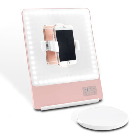 RIKI SKINNY - LED Makeup Spiegel mit Bluetooth - Selfie Funktion 10-fach Roségold