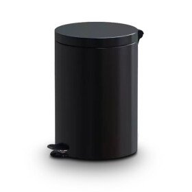 ALDA - Pedal Garbage Can - Stainless Steel Trash Can with Silent Closure - 20 Liters - Black