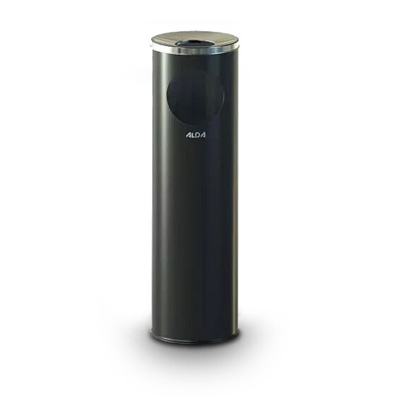 ALDA - Trash Can with Ashtray - 15 Liters - Black