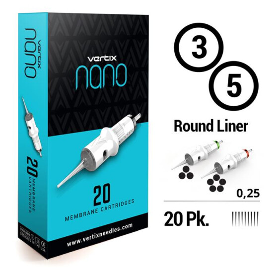 VERTIX - Nano PMU Cartridges - Round Liner - 0,25 mm