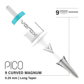 VERTIX - Pico PMU Membrane Cartridges - 9 Curved Magnum 0,25 mm LT