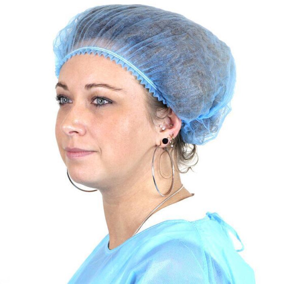 Disposable Head Covering Cap - blue - 100 pcs./pack