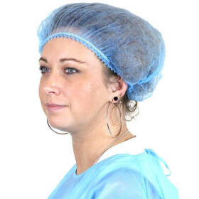 Disposable Head Covering Cap - Blue