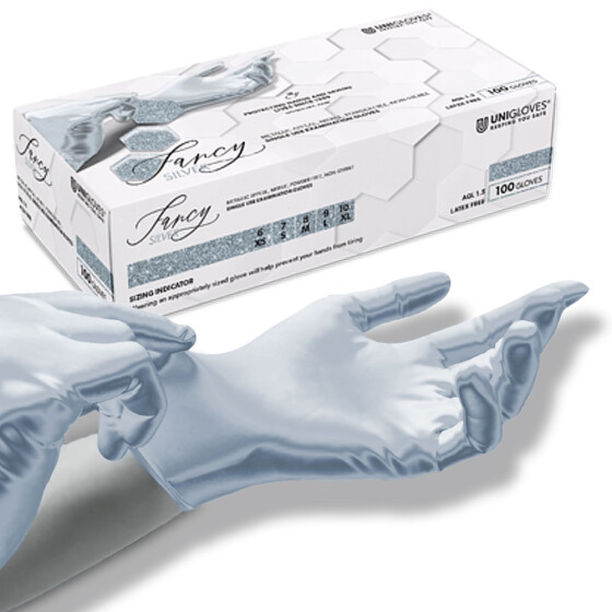 UNIGLOVES - Nitril - Examination Gloves - Fancy Silver