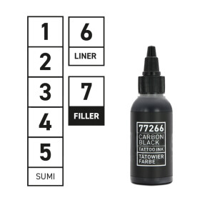 CARBON BLACK - REINVENTED - Tattoo Farbe - Set - 7...