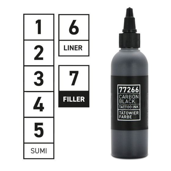 CARBON BLACK - REINVENTED - Tattoo Ink - Set - 7 Shades 100 ml