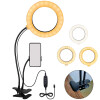 SWAVGO - 6 inch ring lamp with table clamp, 1x smartphone holder
