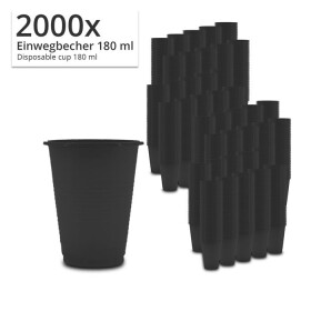 Mouth Rinsing Cup - Disposable Cup 180 ml 2000 Pcs/Pack - Black