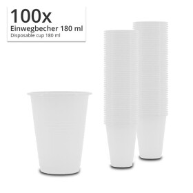 Mouth Rinsing Cup - Disposable Cup 180 ml 100 Pcs/Pack - White