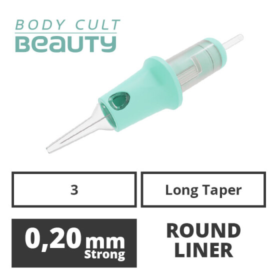 BODY CULT BEAUTY - Precision PMU Cartridges - 3 Round Liner 0,20 mm LT Strong - 20 pcs.