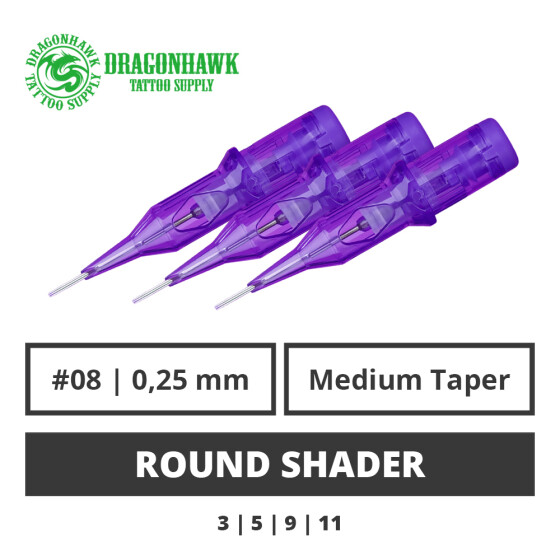 DRAGONHAWK - Mast Pro - Tattoo Nadelmodule - Round Shader 0,25 mm MT - 20 Stk.