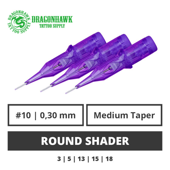 DRAGONHAWK - Mast Pro - Tattoo Nadelmodule - Round Shader 0,30 mm MT - 20 Stk.