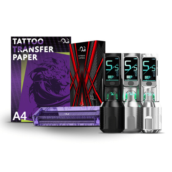 OG PRODUCE - BUNDLE - Tattoo Pen Fury II 4,2 mm, Nadelmodule Red Arrow, Stencil Printer und Schablonenpapier